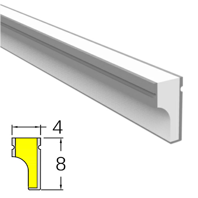 Silicone Diffuser For 4mm Thin LED Strip Light 120° Side Emitting 04*08mm